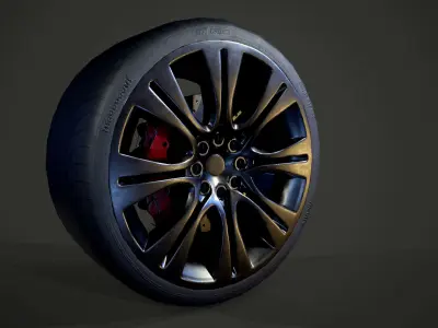 Low Poly Car Wheel Low-poly 3D model purchase