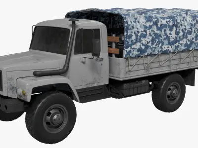 military truck 3D model Textured