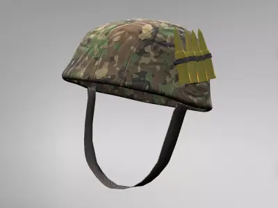 Army Helmet with Bullets Low-poly 3D model