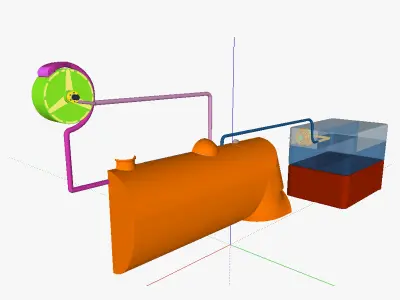 TECS thermal energy conversion system 3D model