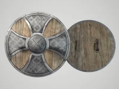 Shield Round Low-poly 3D model