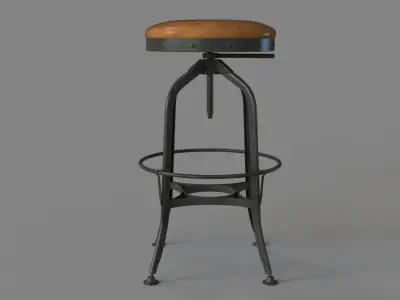 Parada Swivel Adjustable Height Stool 3D model