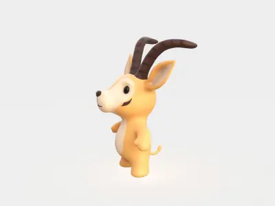 Little animal baby - Antelope cute - Character025  Low-poly 3D model