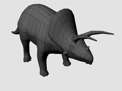 Rigged Animated Low Poly Triceratops Dinosaur Low-poly 3D model