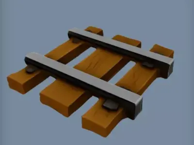 Miniature train track segment 3D model