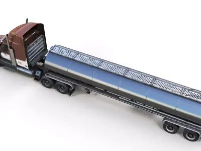 International LoneStar fuel trailer Low-poly 3D model