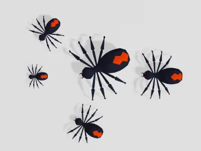 Cute Spiders Low-poly Free 3D model