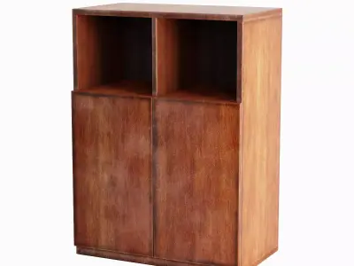 Simple Bookcase B 02 Low-poly 3D model