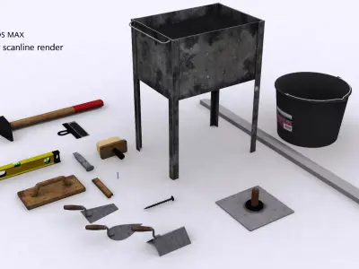 construction tool SET Low-poly 3D model purchase