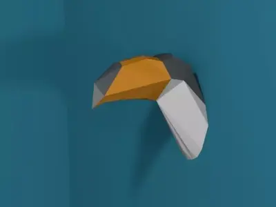 Low Poly Toucan Trophy Low-poly 3D model