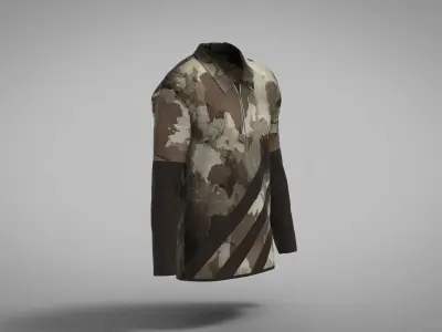 Military Outfit - T-shirt Low-poly 3D model 61