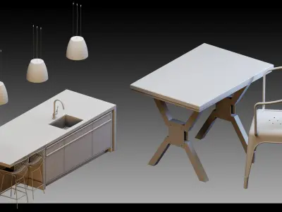 55 Interior Objects- Vol 05- High detail 3d models 3D model