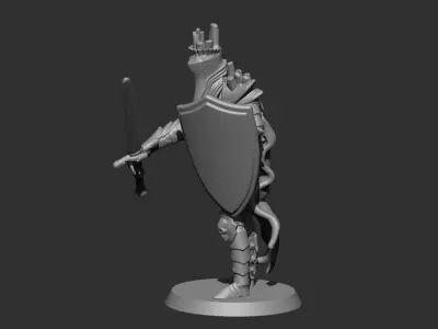 Cursed Knight with sword and shield 3D print model
