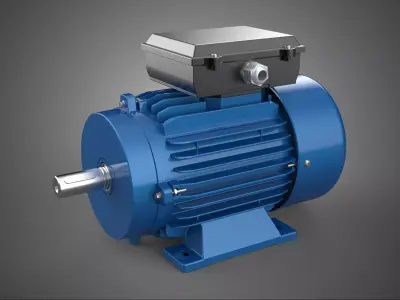 STANDARD INDUSTRIAL GENERIC BLUE ELECTRIC MOTOR AC INDUCTION 3D model