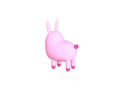 Low-Poly Rabbit Animated - Fun World Animal Low-poly 3D model
