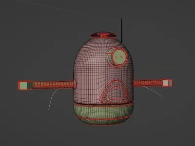Old dark robot helper Free 3D model