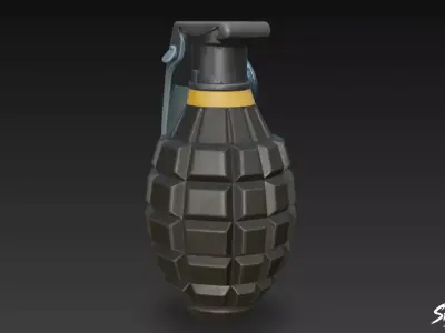 Grenade Black Low-poly 3D model