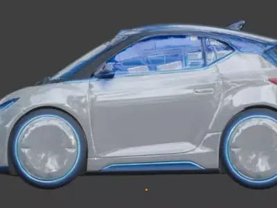 Futuristic Sci-Fi Compact Car 3D  Low-poly 3D model