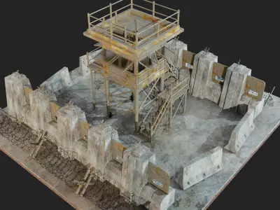 Military Pos Low-poly 3D model