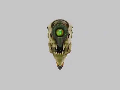 Infernal Skull Cannon Low-poly 3D model