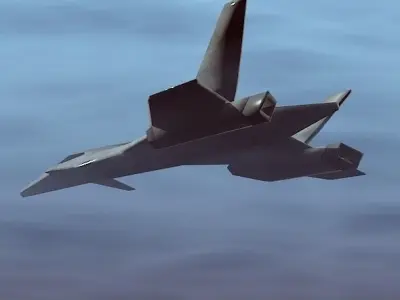 Stealth aircraft lowpoly Low-poly 3D model