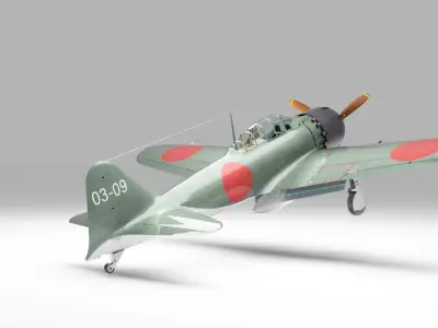 Mitsubishi A6M Zero 3D model get