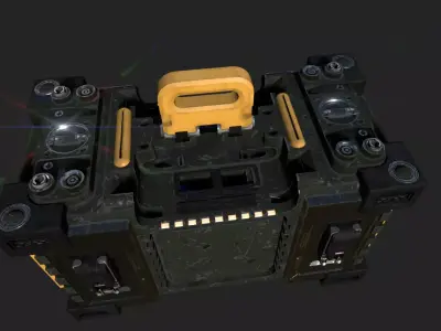 Sci-fi box crate Low-poly 3D model