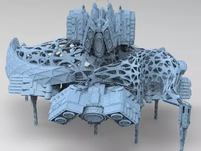 Dark Alien Hybrid base design Exterior   3D model