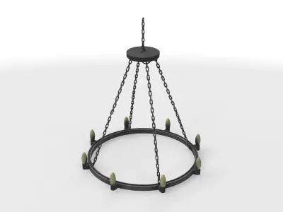 pendant light wagon wheel electric  3D model