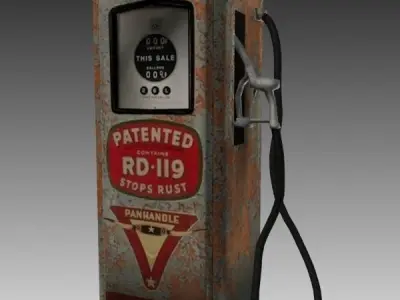gas pump Low-poly 3D model purchase