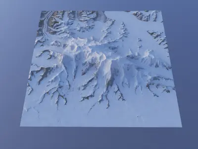 Mount Logan snowy mountain range 3D model
