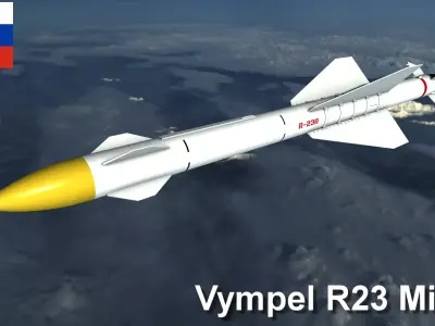 Vympel R23 Missile Low-poly 3D model