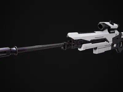 Sniper Sci-FI Free low-poly 3D model