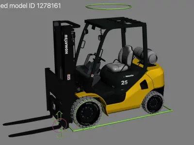 Forklift Komatsu BX50 Rigged 3D model