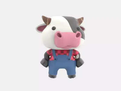 Cute Cow 3D Illustration 3D model 4