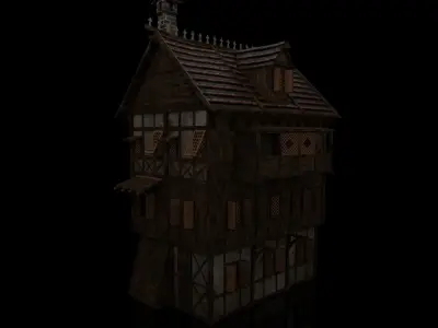 GameReady Medieval House Low-poly 3D model