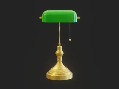 Cartoon Banker Lamp Subdivision Ready for Film Low-poly 3D model