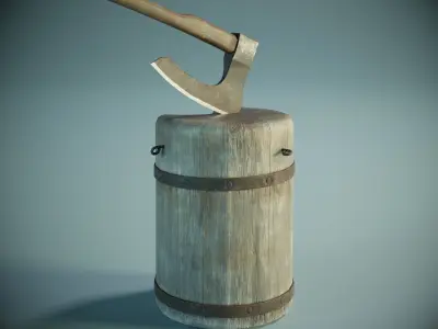  Executioner Axe Block PBR Low-poly 3D model