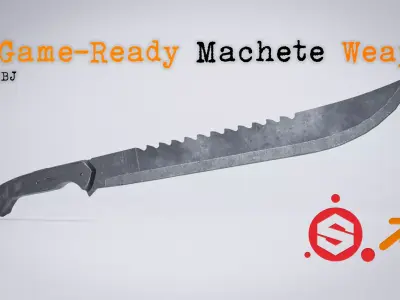 Action Machete Model Low-poly 3D model