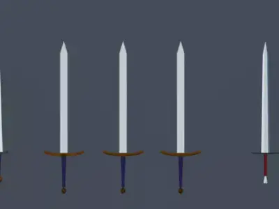 Swords three Low-poly 3D model