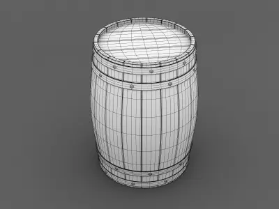 Wooden Barrel 3D model