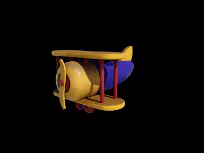 Wooden Airplane Toy 3D model