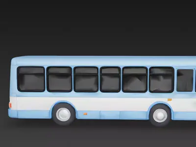 Stylized City Transit Bus 3D Model Low-poly 3D model