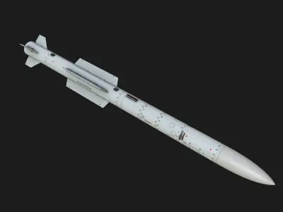 RVV-SD Air-to-air missile R-77 R77M Adder Low-poly 3D model
