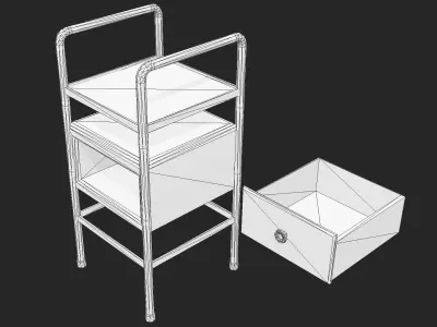 Industrial Bedside Table Low-poly 3D model