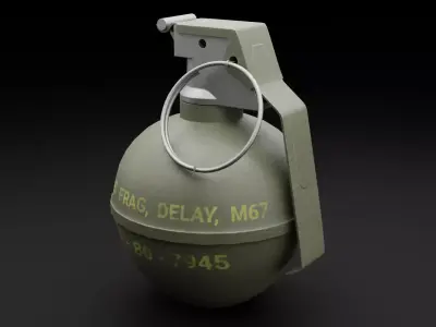Game Ready Hand Grenade Low-poly 3D model