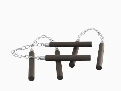 Leather Nunchaku Set 3D model