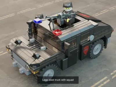 Lego military vehicles and characters collection 3D Model Pack