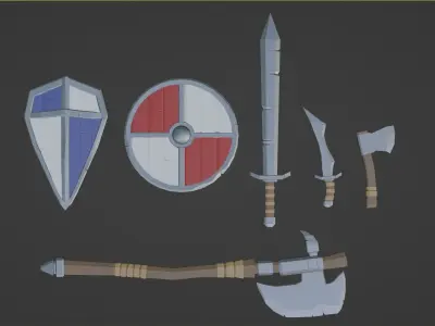 Low poly pack Low-poly 3D model
