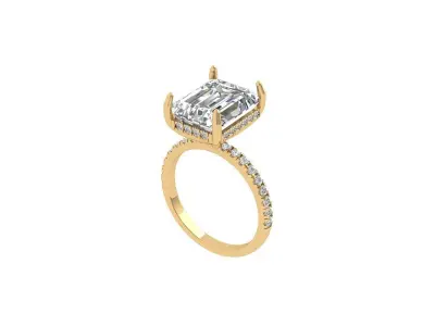 Emerald Radiant Ring 3D print model 17